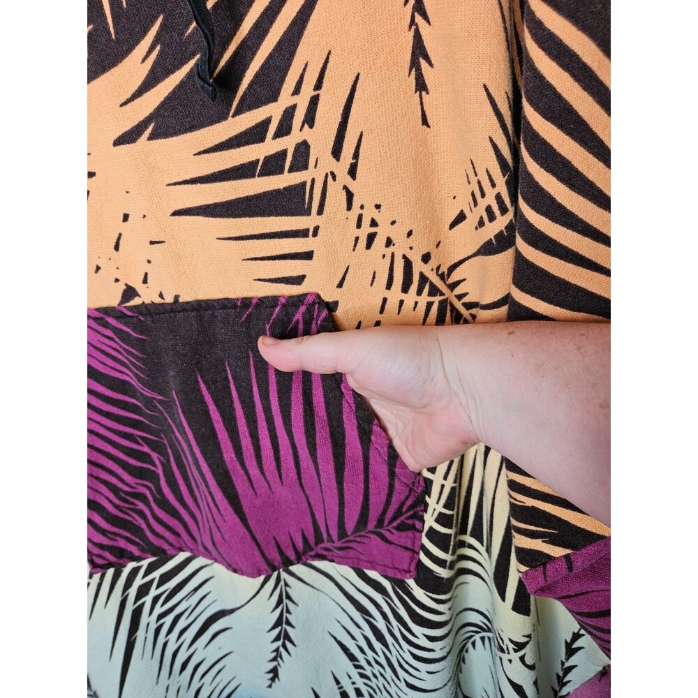 IKEA KÅSEBERGA Hooded Poncho S/M Tropical Print Terry Cotton Pullover Surfing - Picture 5 of 9